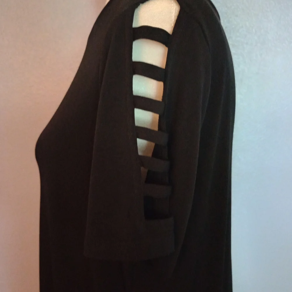 Michael Kors Black Cut Out Ladder Short Sleeve Mini Dress Size M - Picture 4 of 7